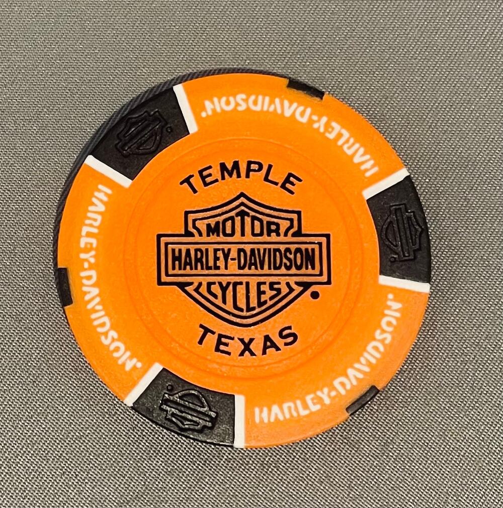 Harley-Davidson Poker Chip Temple,Texas Orange